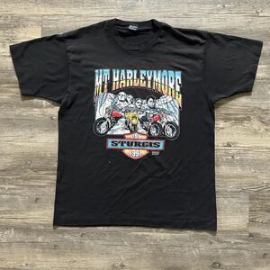 Vintage 1991 MT Harleymore Sturgis Biker T-Shirt Size XL Single Stitch